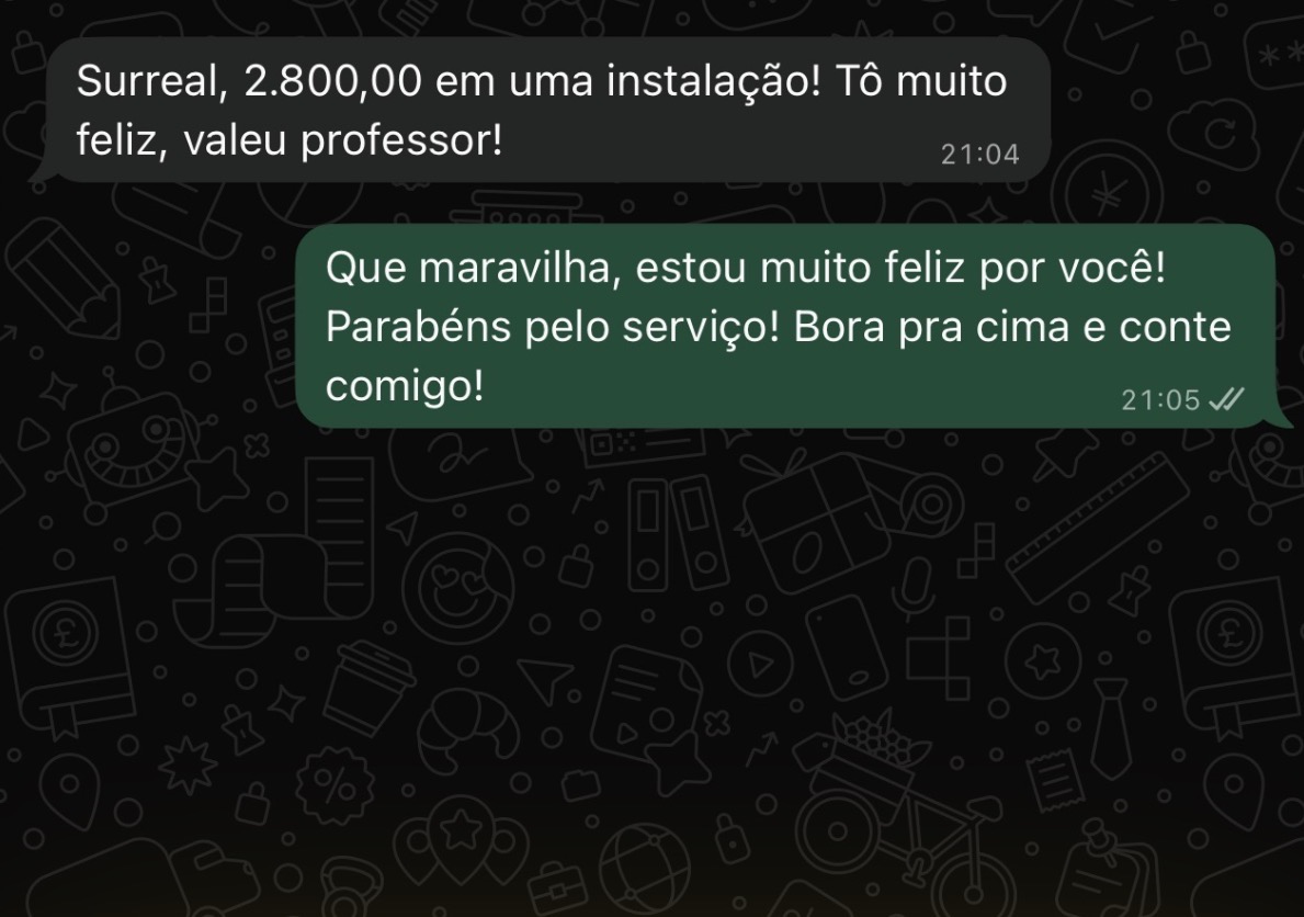 Depoimento de aluno via WhatsApp 7