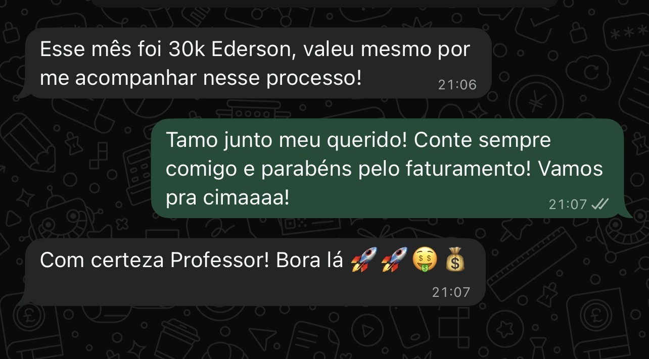 Depoimento de aluno via WhatsApp 8